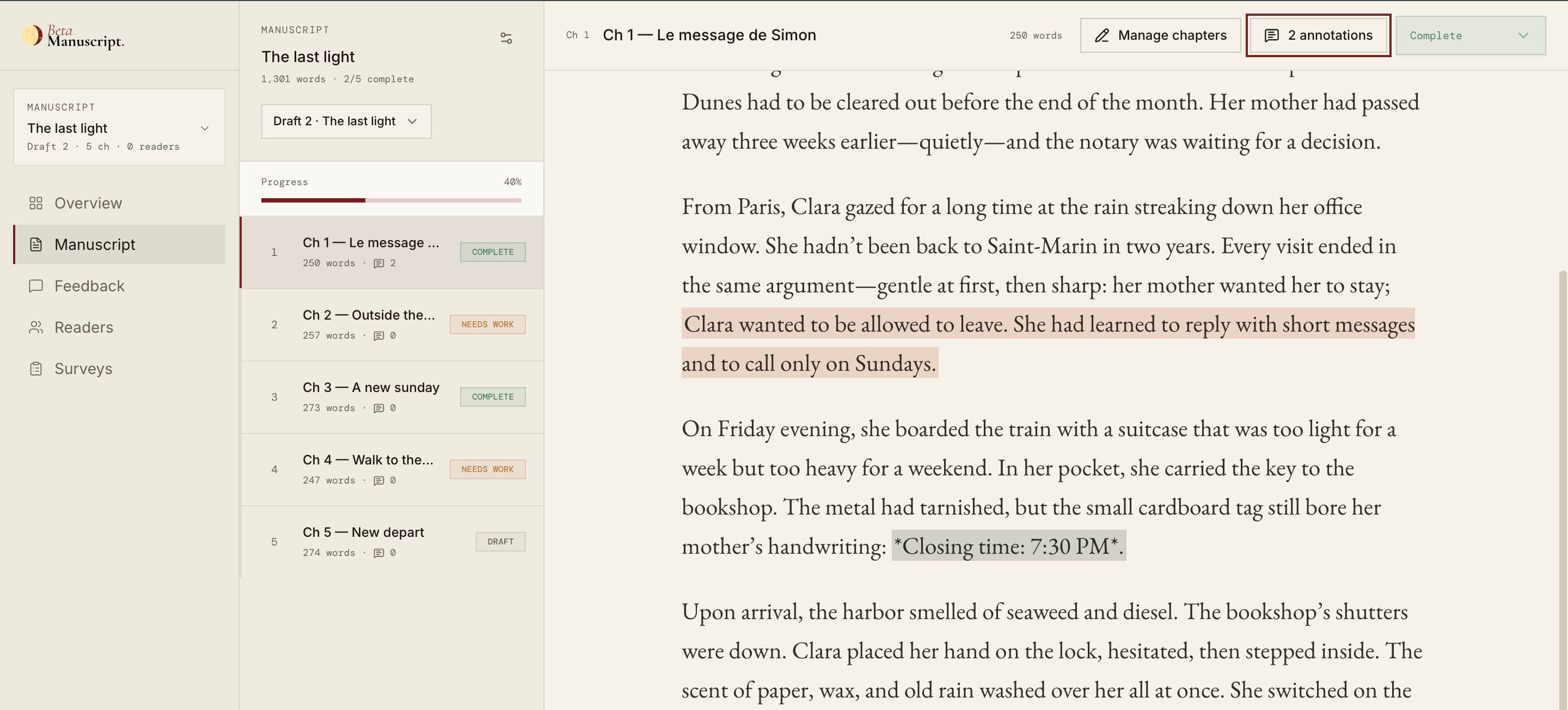 BetaManuscript manuscript workspace